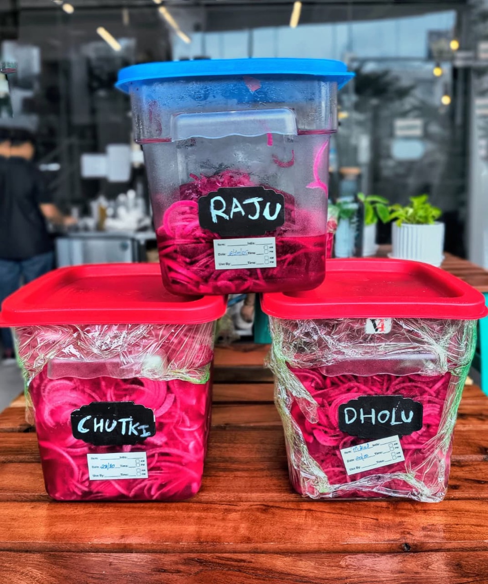 House-made dressings in jars